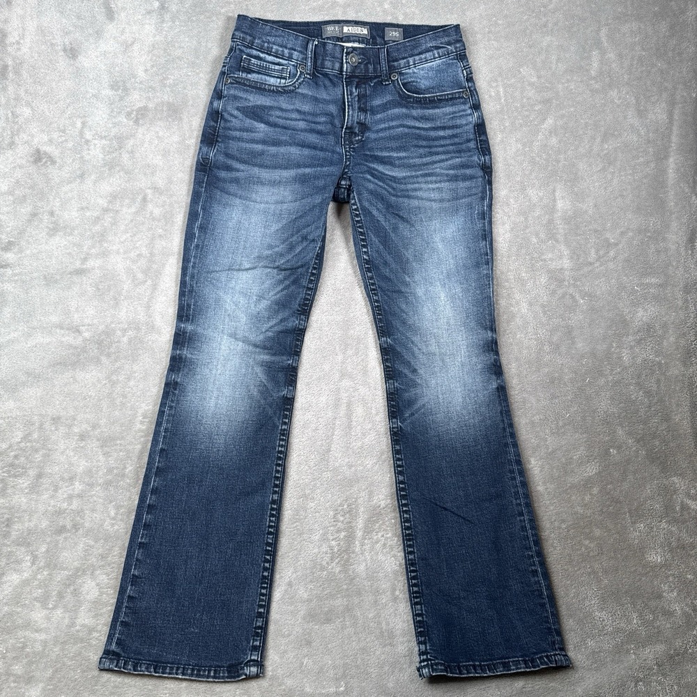 BKE Aiden Jeans Men's Size 29X29 Whiskered Buckle Western Cowboy Bootleg Bootcut